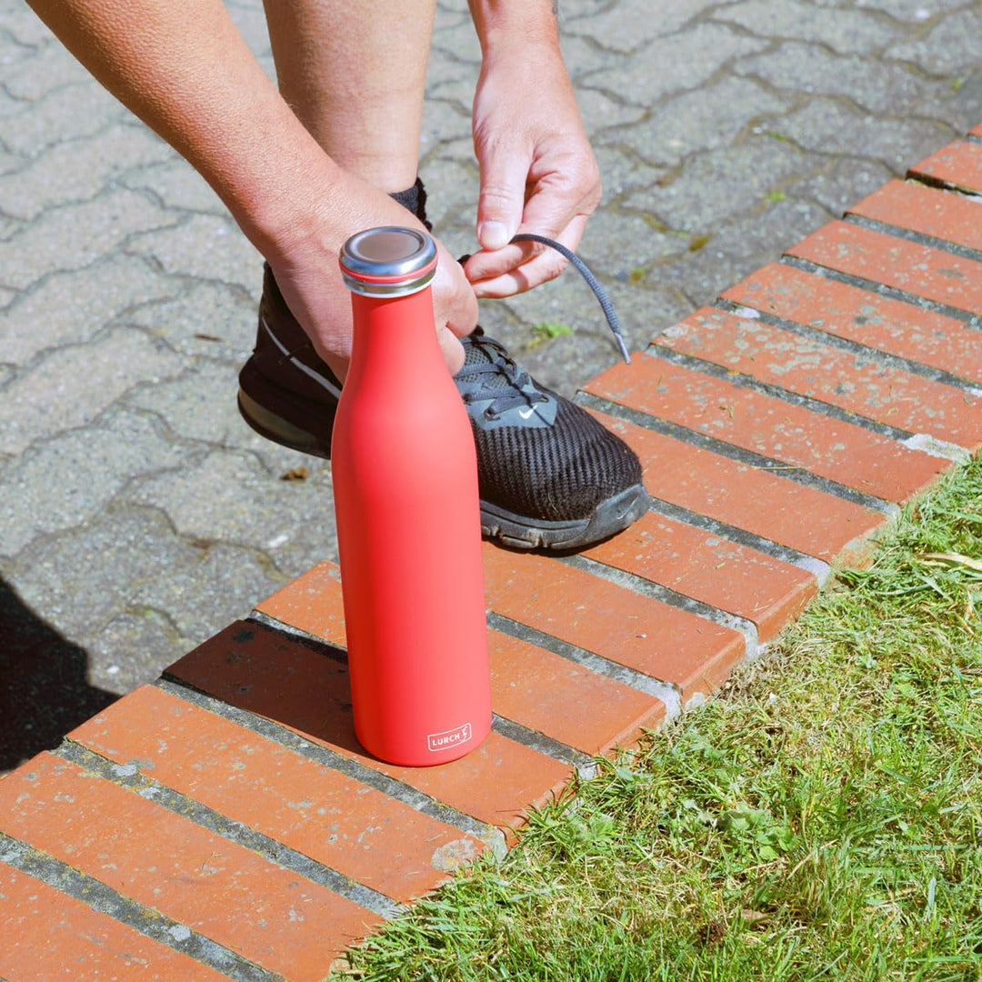 Lurch 240968 Isolierflasche/Thermoflasche für heisse und kalte Getränke aus Doppelwandigem Edelstahl