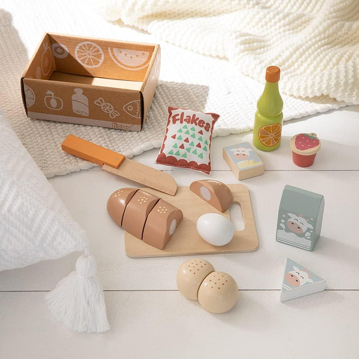 howa Spiellebensmittel Zubehör Kaufladen Kinderküche Frühstücksset 12 TLG. 4893