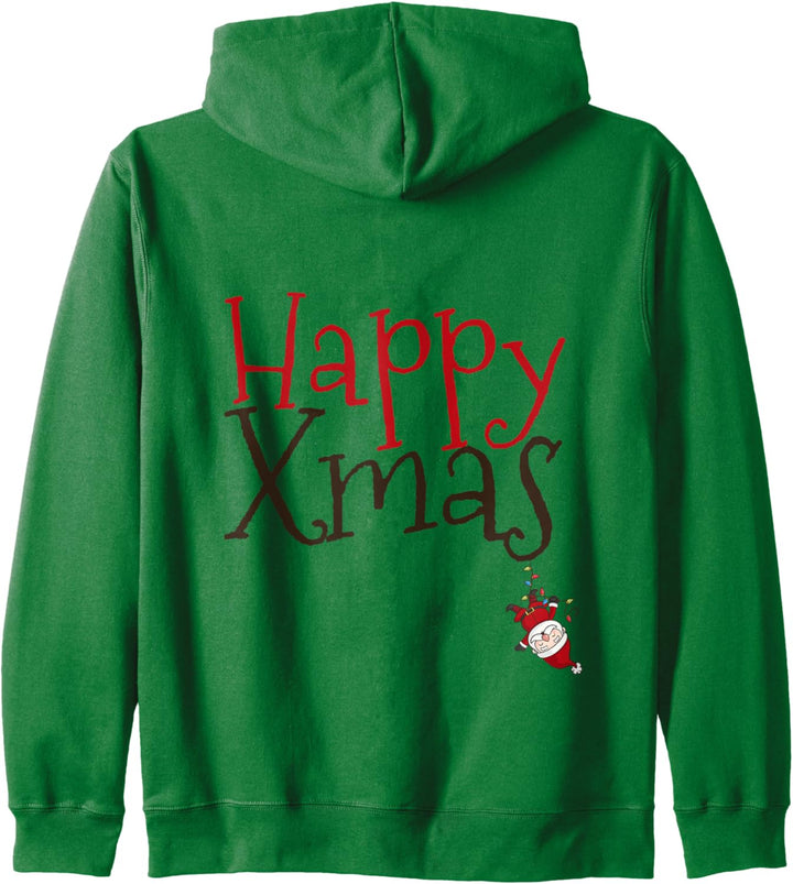 Happy Xmas Lustiger Weihnachtsmann Casual Kapuzenjacke