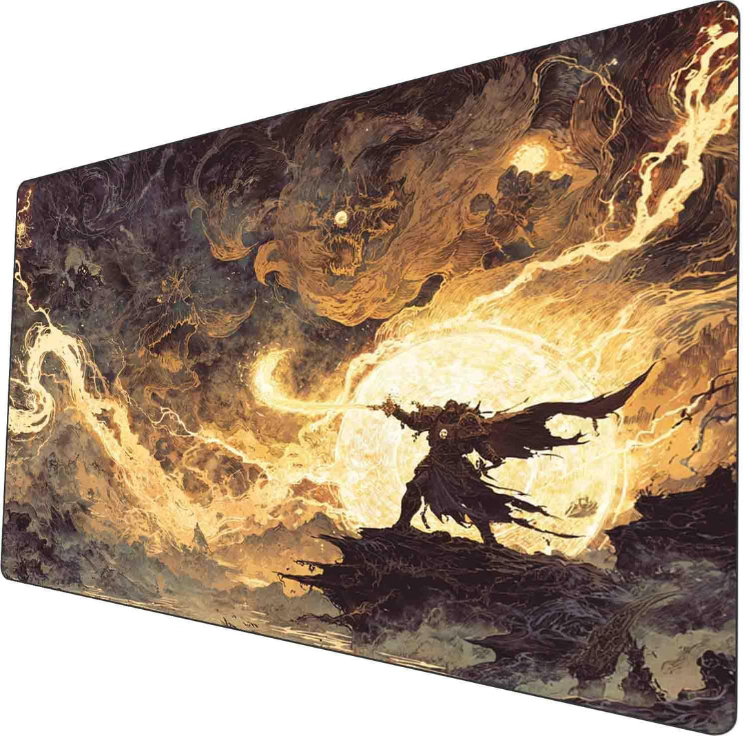 MTG Playmat 24x14 Zoll rutschfest mit Drachen Design genähte Kanten Glatte Oberfläche Gummibasis TCG