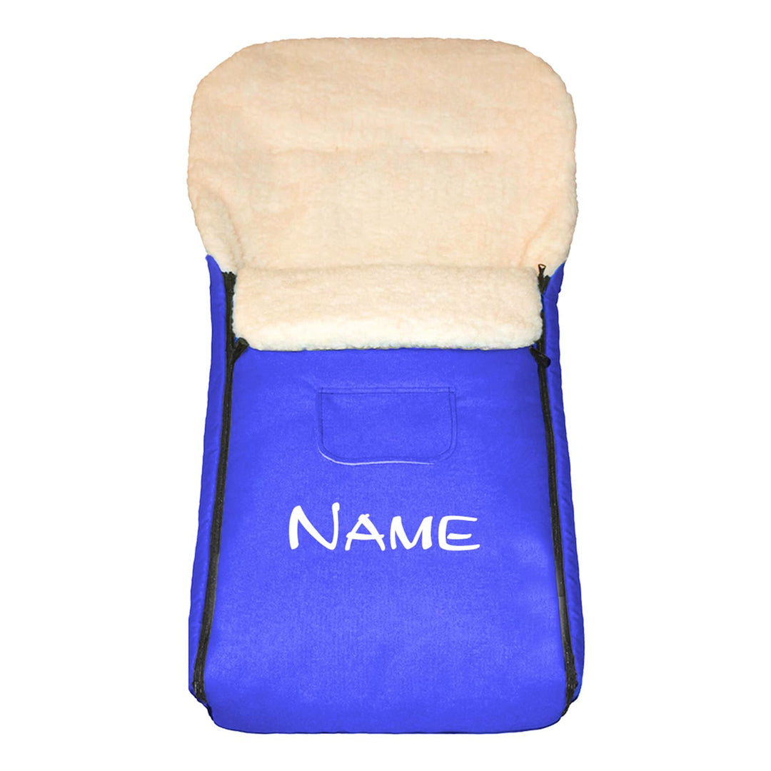 Baby-Joy Fusssack KAI 105 cm filzfrei aus Lammwolle und Polyester, personalisiert mit Name, für Bugg