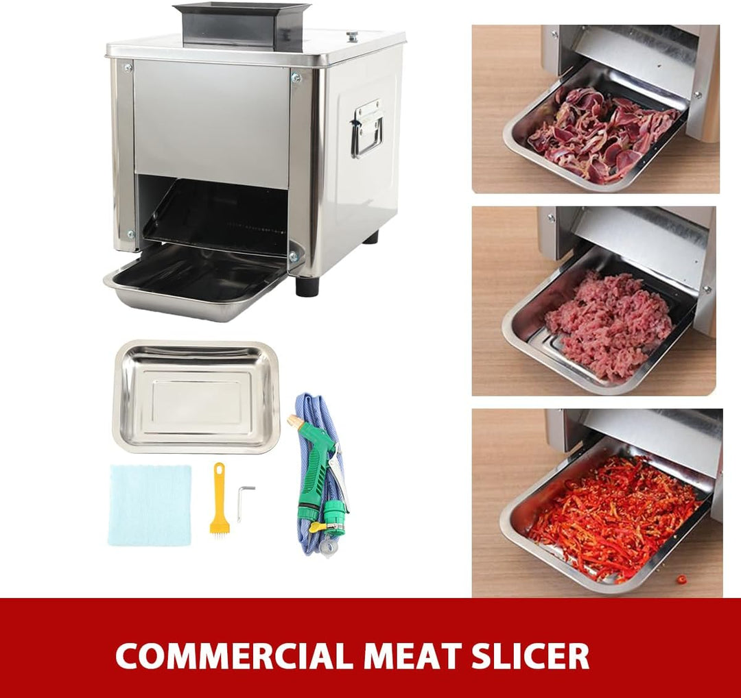 Fleischschneidemaschine Kommerzieller Fleisch Allesschneider 850W, Elektrische Aufschnittmaschine Le