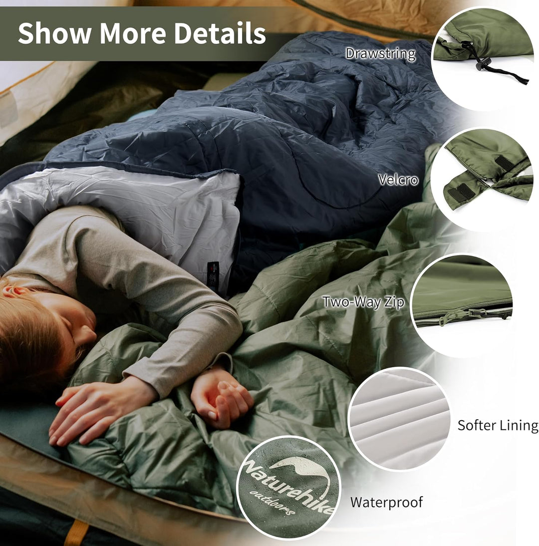 Naturehike Schlafsack mit Kapuze Deckenschlafsack für Camping, Leicht & Bequem, Ideal für Outdoor-Ab