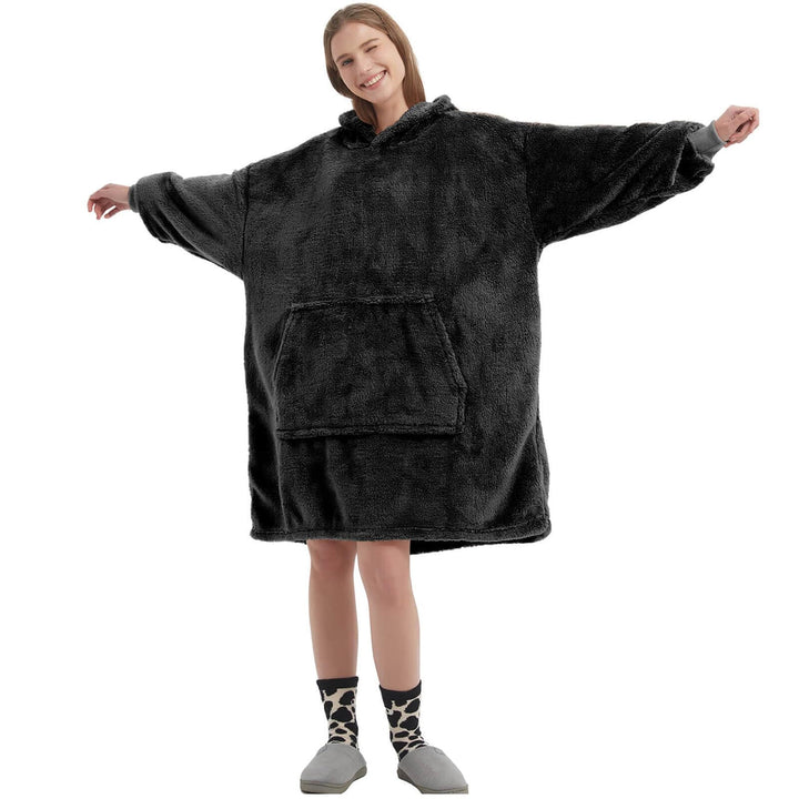 FELOVE Hoodie Decke Ärmeln Kuschelpullover Mit einer grossen Tasche,Tragbare Decke Ultra Soft Bequem