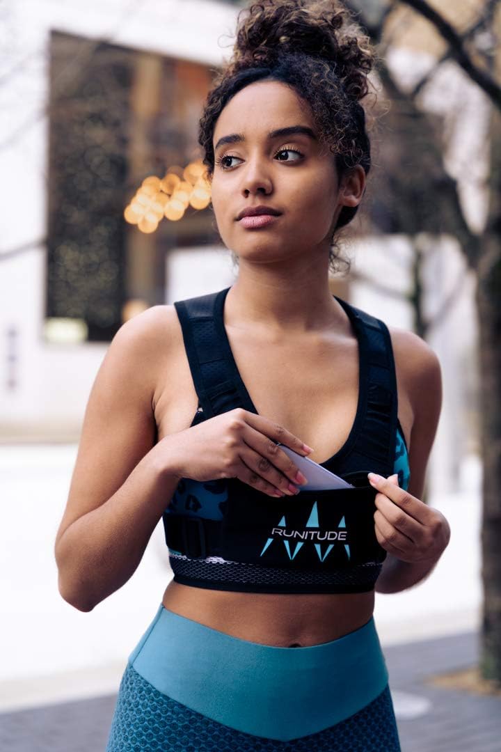 RUNITUDE Laufweste Handytasche Joggen Handyhalterung | Laufen Handy Brusttasche Running Weste V1 | P