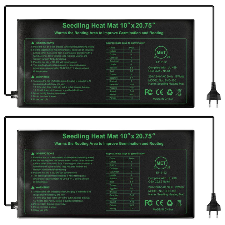 RIOGOO Heizmatte Wärmematte für Sämling Germination und Haustier,Wasserkultur-Samen-Reptil-Betriebsh