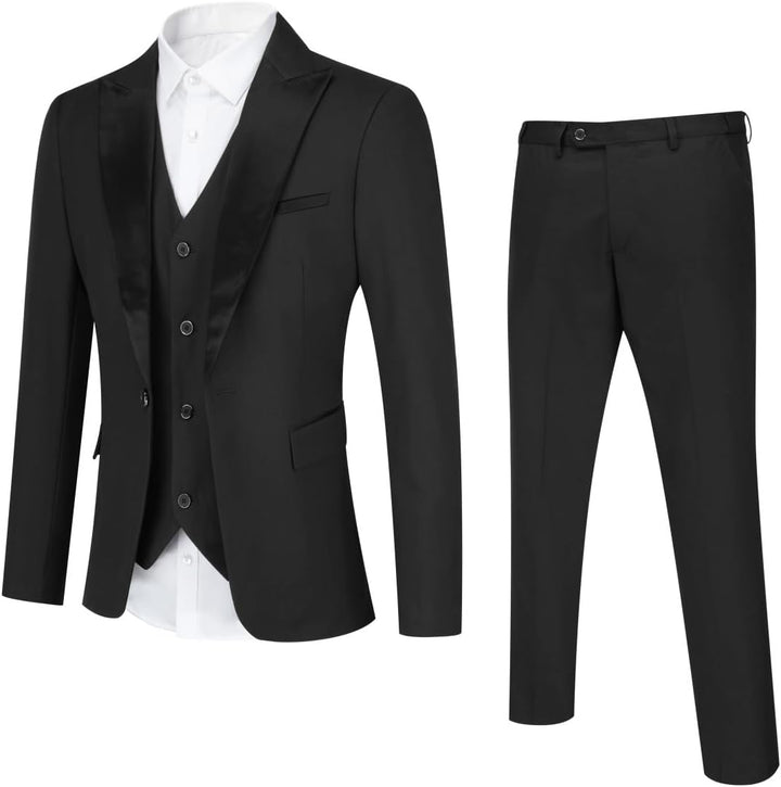 YOUTHUP Anzug Herren Slim Fit 3 Teilig Anzüge Peak Lapel Morden Herrenanzug Business Hochzeit Smokin