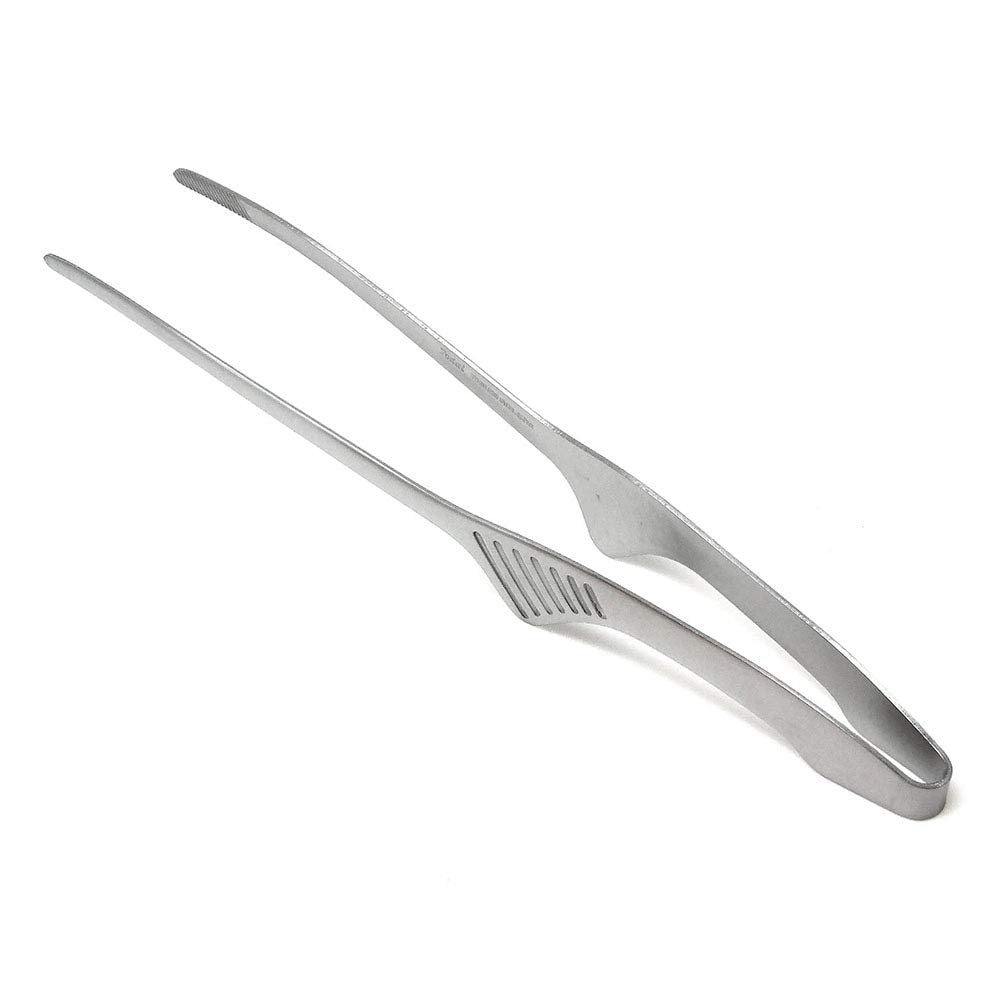 Todai Yakiniku Grillzange aus Edelstahl, rutschfest, silberfarben, 24 cm, Silberfarben