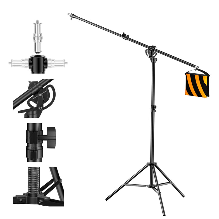 EMART Lichtstativ 400cm, Luftgepolstertes Aluminium Lampenstativ Licht Stativ, Verstellbares Stativ