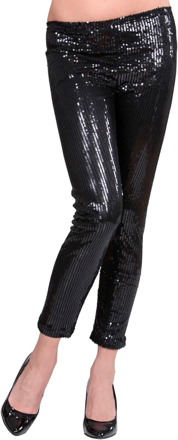 "BLACK SEQUIN LEGGINGS" - (L) L Schwarz, L Schwarz