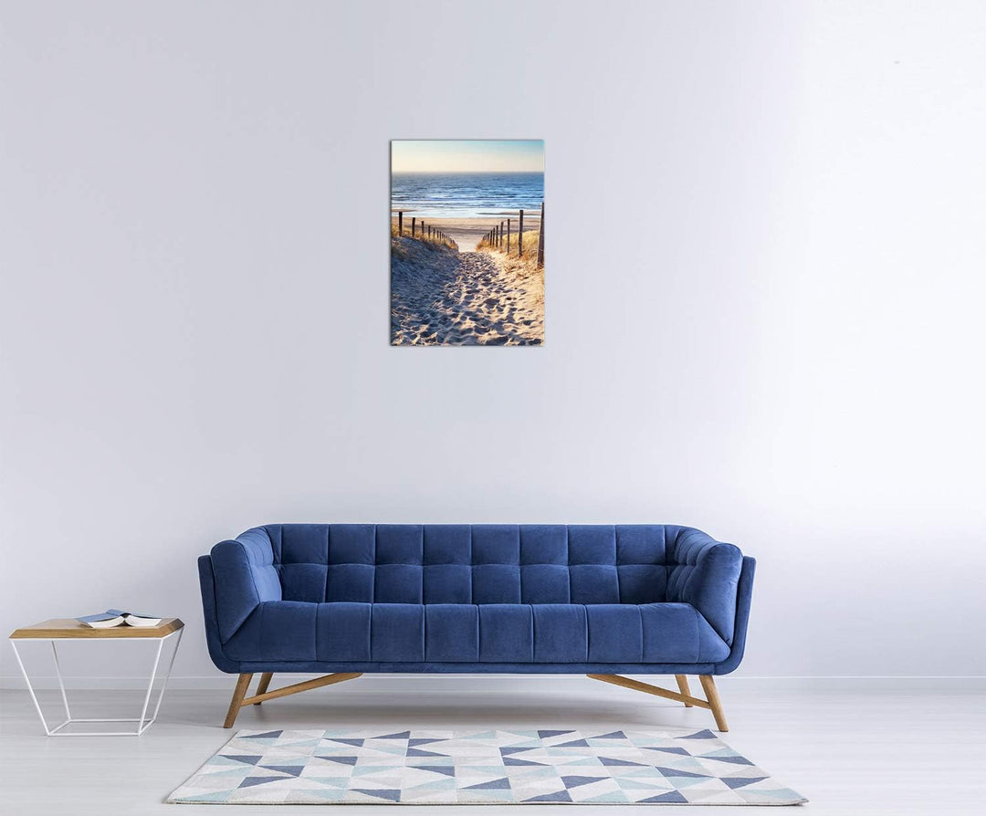Bilderdepot24 Bild auf Leinwand | Schöner Weg zum Strand H-III in 50x60 cm als Wandbild | Wand-deko