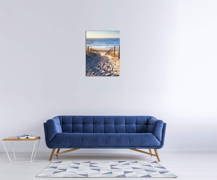 Bilderdepot24 Bild auf Leinwand | Schöner Weg zum Strand H-III in 50x60 cm als Wandbild | Wand-deko