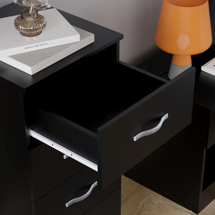 Vida Designs Brust Schmale Kommode, Schwarz, 36D x 34.5W x 90H centimetres, Schwarz