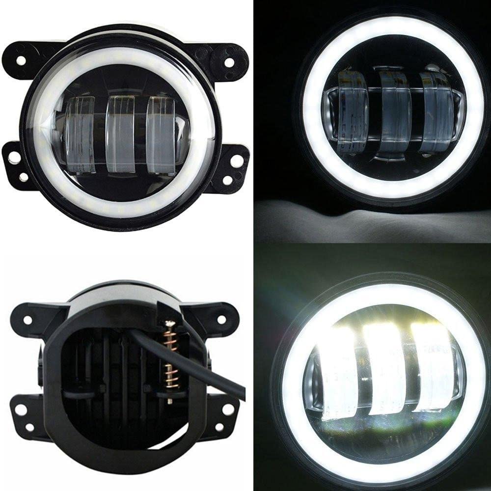 SXMA 4 "Zoll 30 Watt Runde LED 10,2 cm Offroad Frontstossstange Nebelscheinwerfer mit Angel Eye Halo