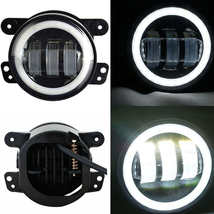 SXMA 4 "Zoll 30 Watt Runde LED 10,2 cm Offroad Frontstossstange Nebelscheinwerfer mit Angel Eye Halo