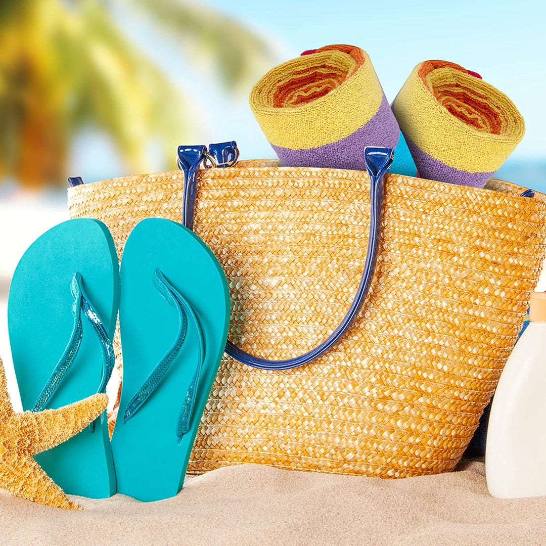 SweetNeedle Strandtücher – Multi Cabana Stripe Classic, 100% Baumwoll-Frottee, ringgesponnenes Poolt