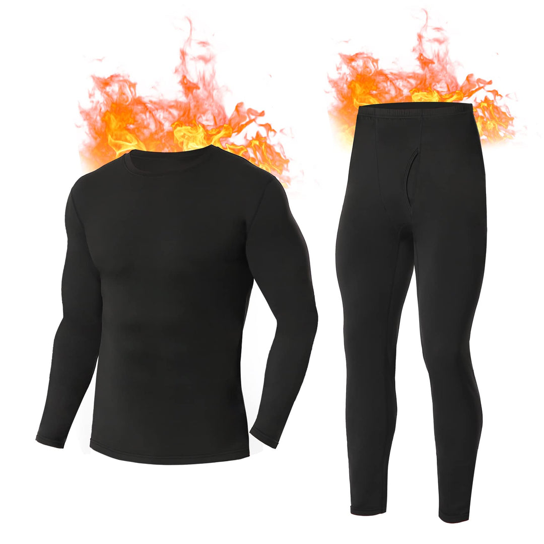 SIMIYA Herren Thermounterwäsche Set, warme Unterwäsche mit Innenfleece, Ultraleicht Oberteil und Unt