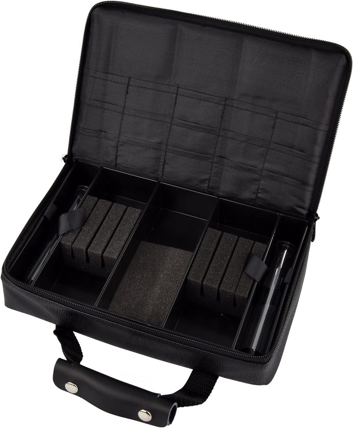 Karella Darttasche Master PAK,Lederoptik, schwarz, perfekte Aufbewahrung für bis 3 Set Darts und vie