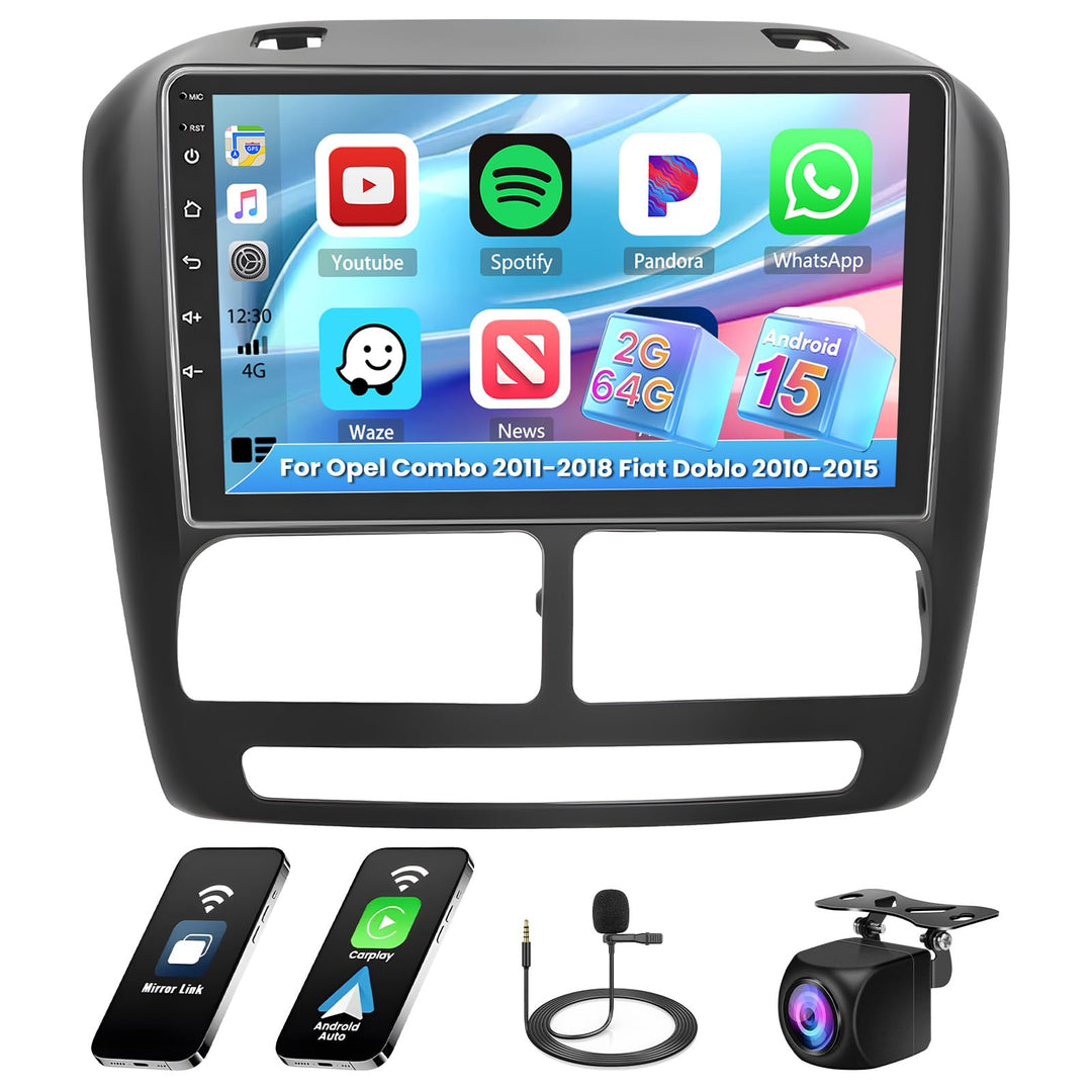 [2G+64G] Hikity Autoradio Navi Für FIAT Doblo 2010-2015 Opel Combo 2011-2018 Android 13 Wireless Car
