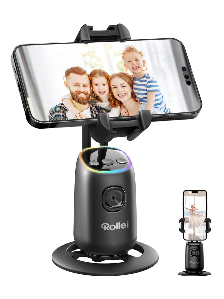 Rollei Easy Creator Desktop mit AI Tracking Automatischer Gesichtsverfolgung Handy Stative 360 Video