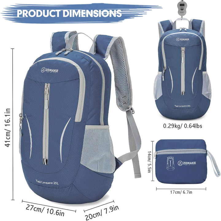 ZOMAKE Ultraleicht Faltbarer Rucksack - Packbare Backpacks 25L,Kleiner Faltbar Rucksäcke Wanderrucks