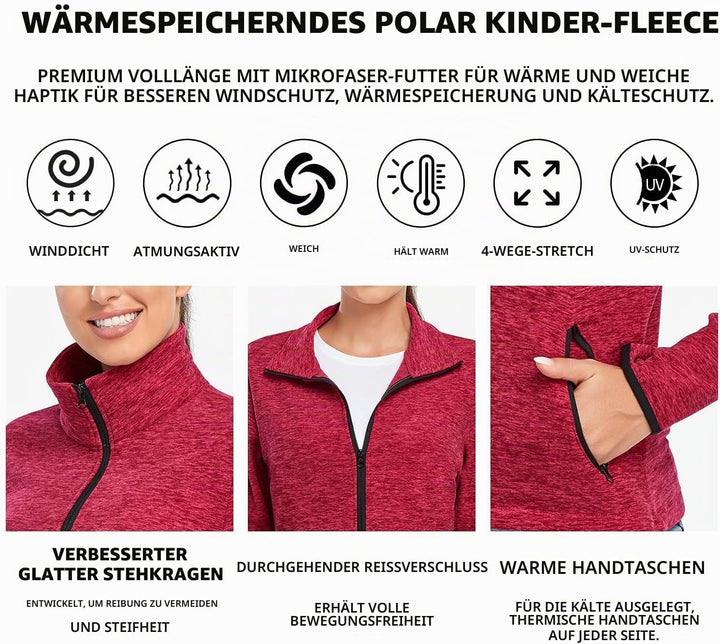 Soneven Fleecejacke Damen, Damen Fleece Jacke mit Durchgehendem Reissverschluss Langärmlig Leicht Fu
