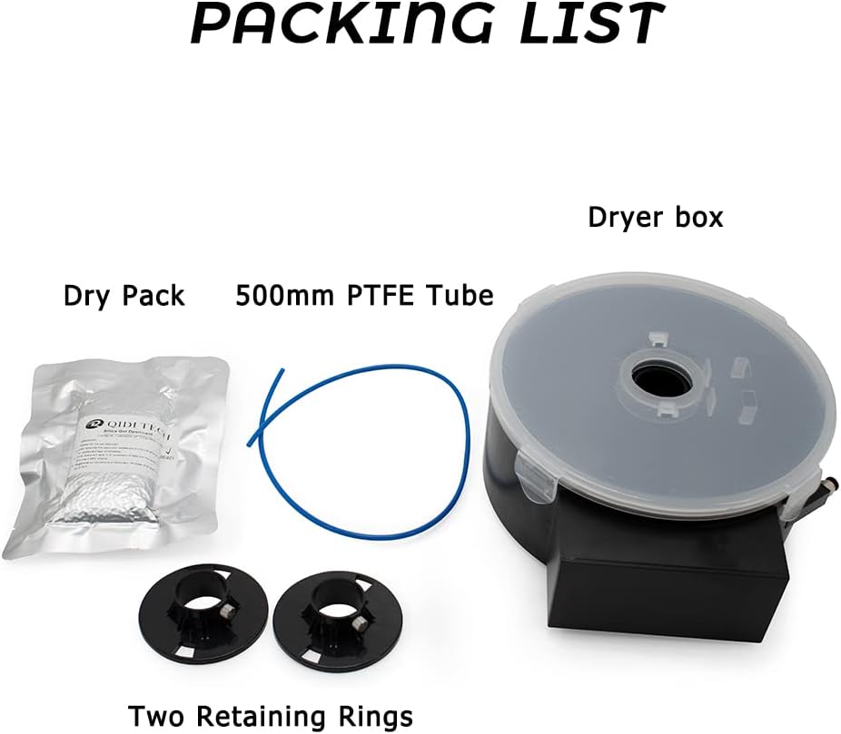 QIDI TECH Filament Trockner, 3D Drucker Filament Trockenbox, Dryer Box, Filament Halter kompatibel m