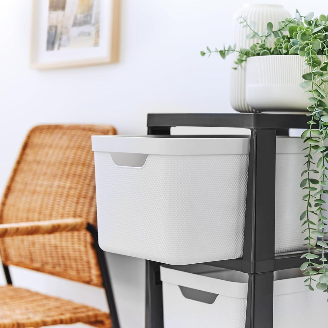 Jive Rotho Rollcontainer mit 3 Schubladen, Kunststoff (PP) BPA-frei, weiss, 3 x 16l (37.9 x 30.4 x 3