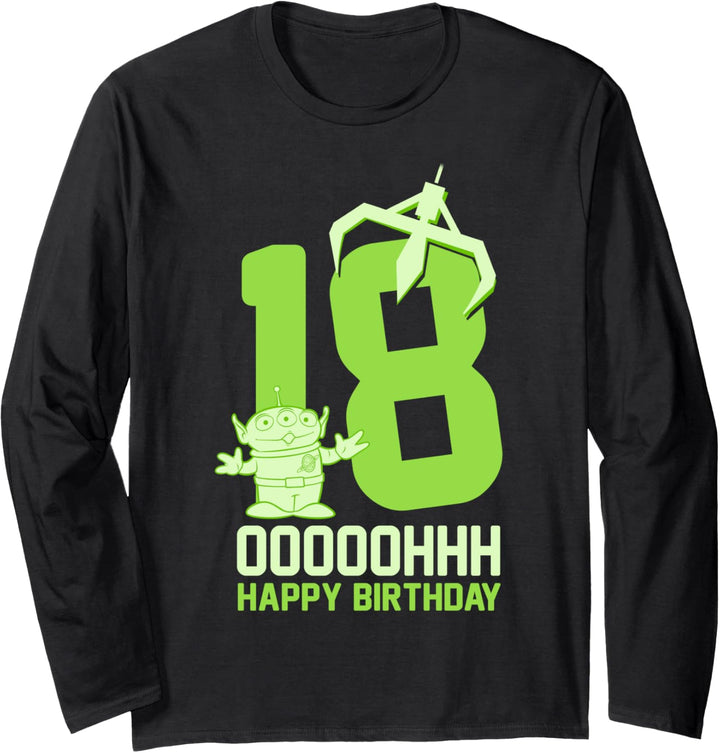 Disney Pixar Toy Story Aliens OOOOH Happy 18th Birthday Langarmshirt