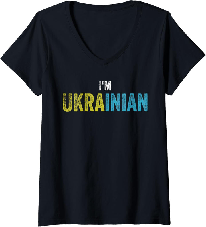 Damen I'm Ukrainian T-Shirt mit V-Ausschnitt