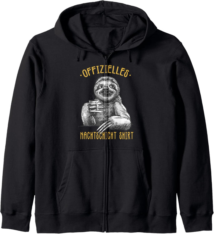 Offizielles Nachtschicht Shirt - Lustiges Kaffee Faultier Kapuzenjacke