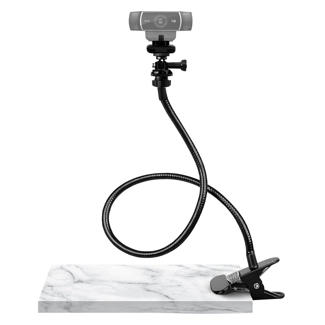 Webcam-Ständer, 27" Verstellbare Schwanenhals Desktop Kamera Mount Hoder, für alle Handys, Logitech