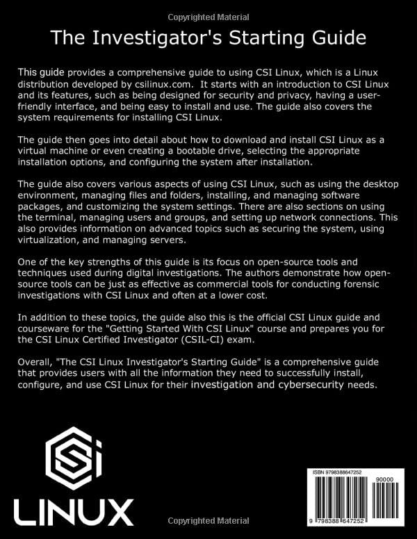 CSI Linux: Investigator's Starting Guide, Taschenbuch