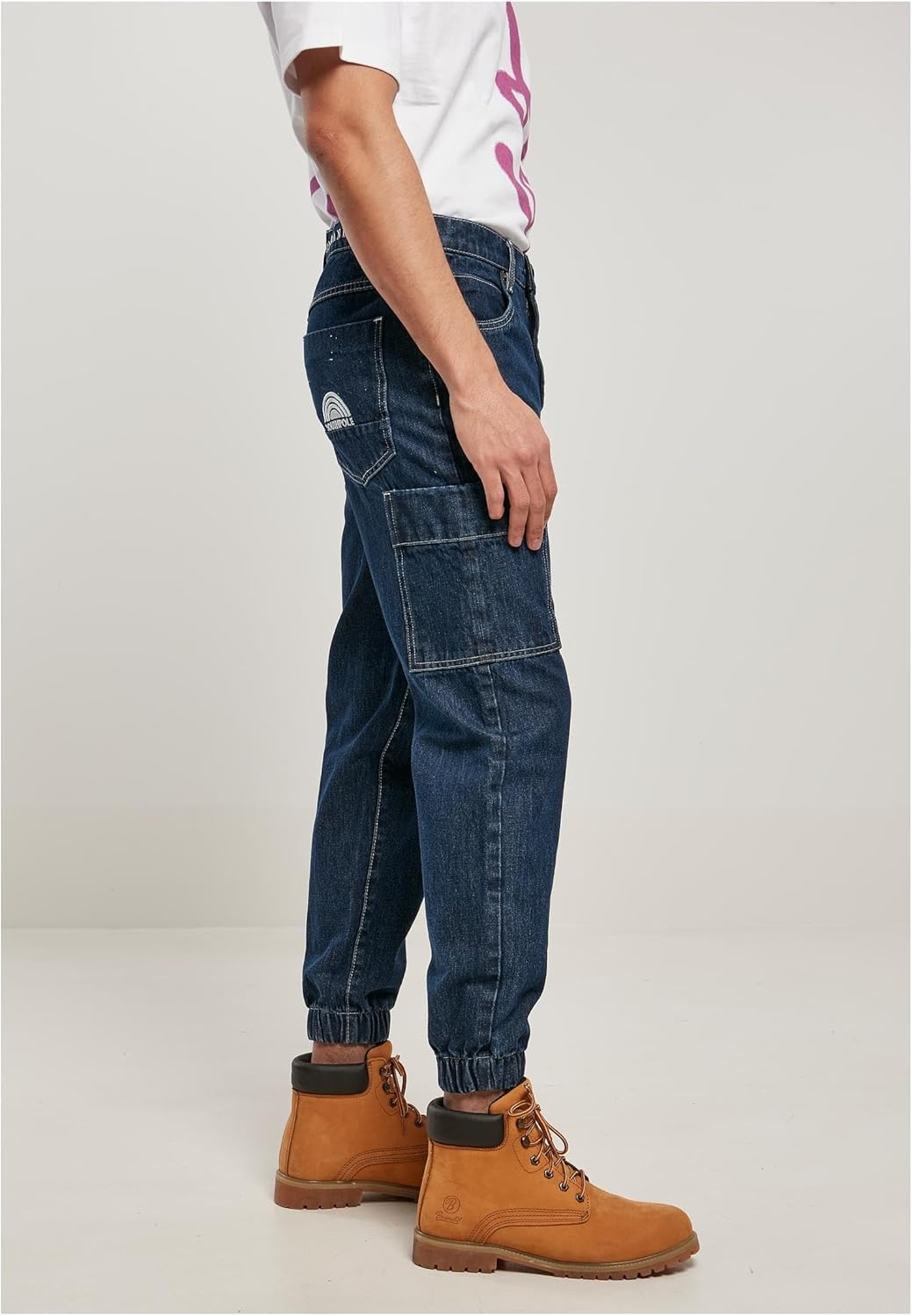 Southpole Herren Denim with Cargo Pockets, stylische Herrenjeans aus Baumwolle mit Cargo-Taschen im