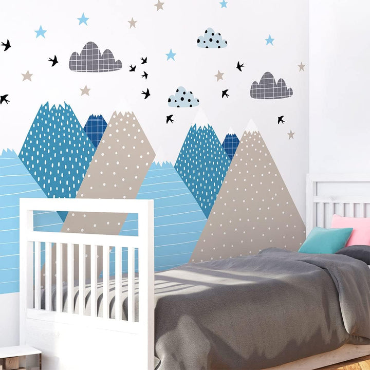 Wandsticker Kinder Deko Babyzimmer Wandsticker Kinder Wandsticker skandinavische Berge Lynka H80 x L