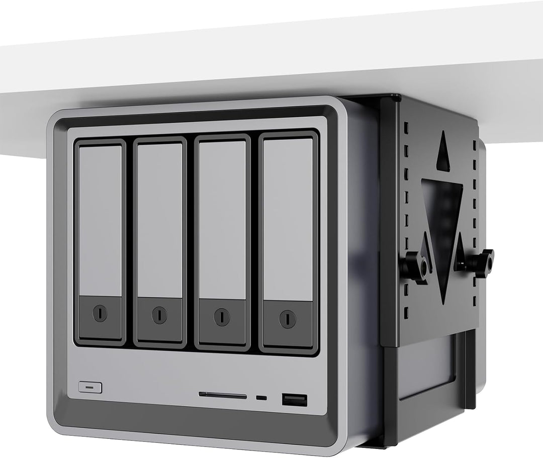 PUTORSEN Untertisch Halterung für Mini-PC/NAS, Höhen- und breitenverstellbare PC Halterung unter Sch
