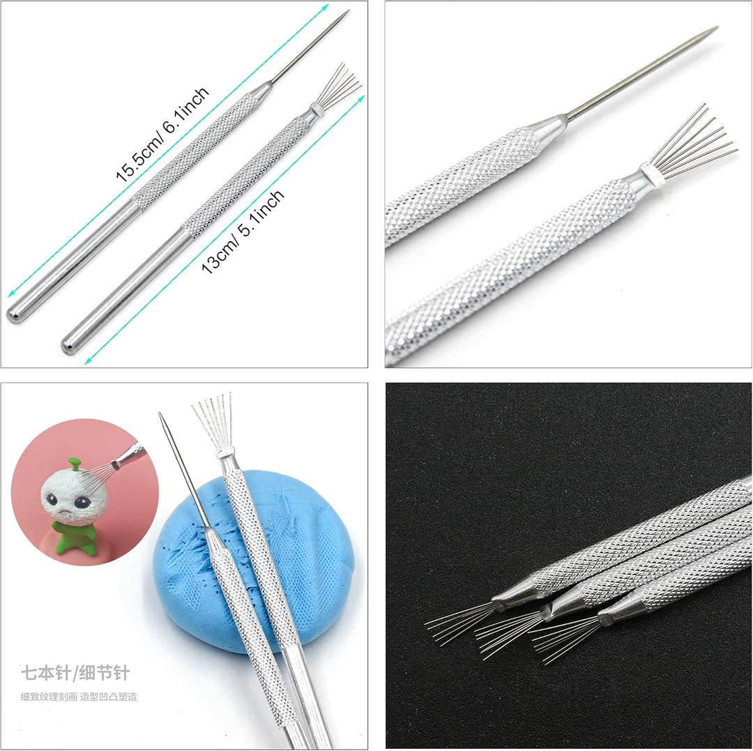 Allazone 25 Stück Polymer Clay Tools Set Modellierwerkzeug Set, Acryl Ton Roller mit Acrylplatten Tr