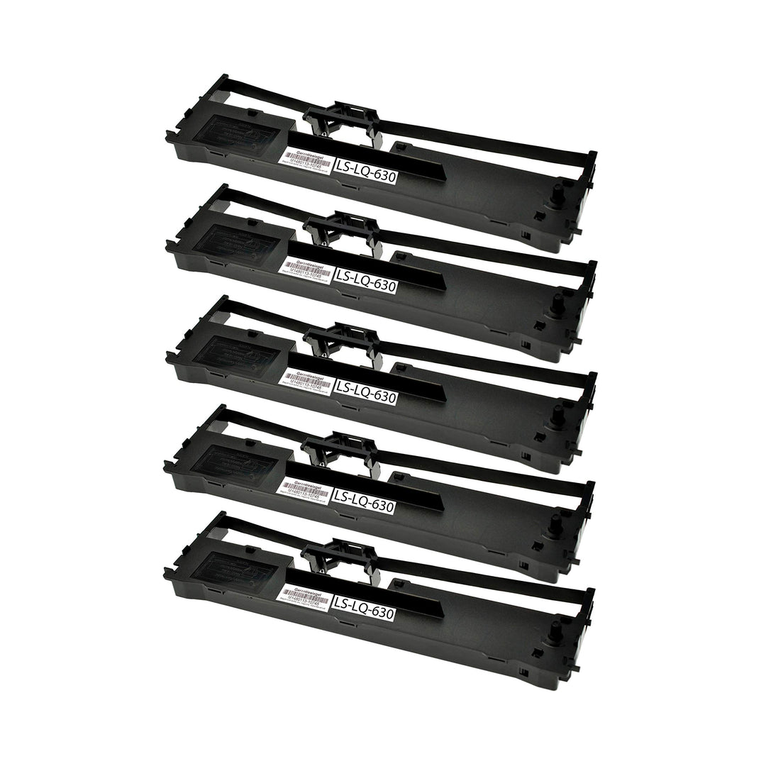 Logic-Seek Set 5 Farbbänder kompatibel für Epson LQ-630 - Schwarz C13S015307