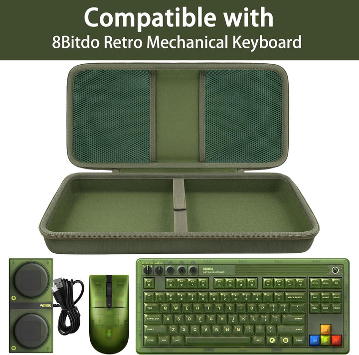 co2CREA Hart Tragbare Schutzhülle Etui Tasche für 8Bitdo Retro 87 Mechanical Keyboard,Hot Swappable