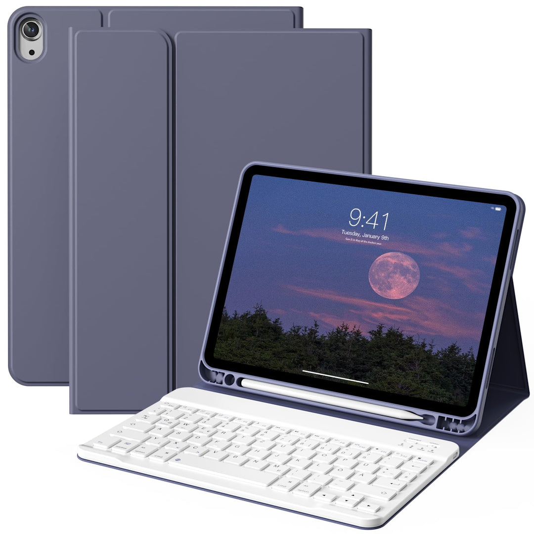 Hülle mit Tastatur für iPad Air 11 Zoll M4/M3/M2 (2026/2025/2024), iPad Air 5/4 Generation (2022/202