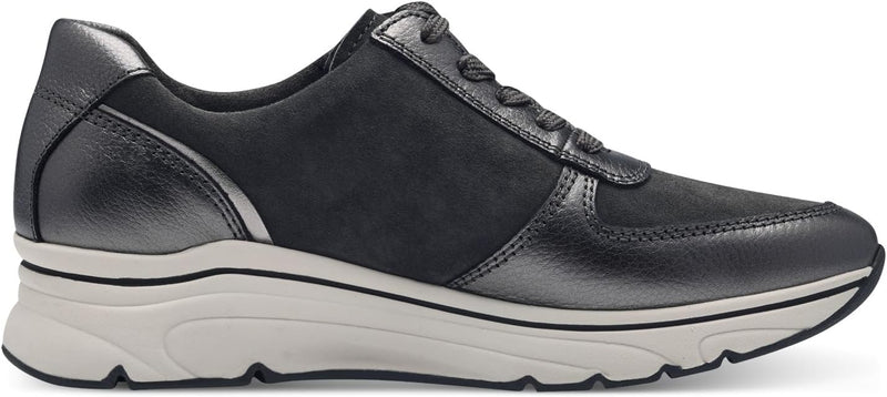 Tamaris Damen Low-Top Sneaker, Frauen Halbschuhe,Wechselfussbett 36 EU 0 Anthracite Com, 36 EU 0 Ant