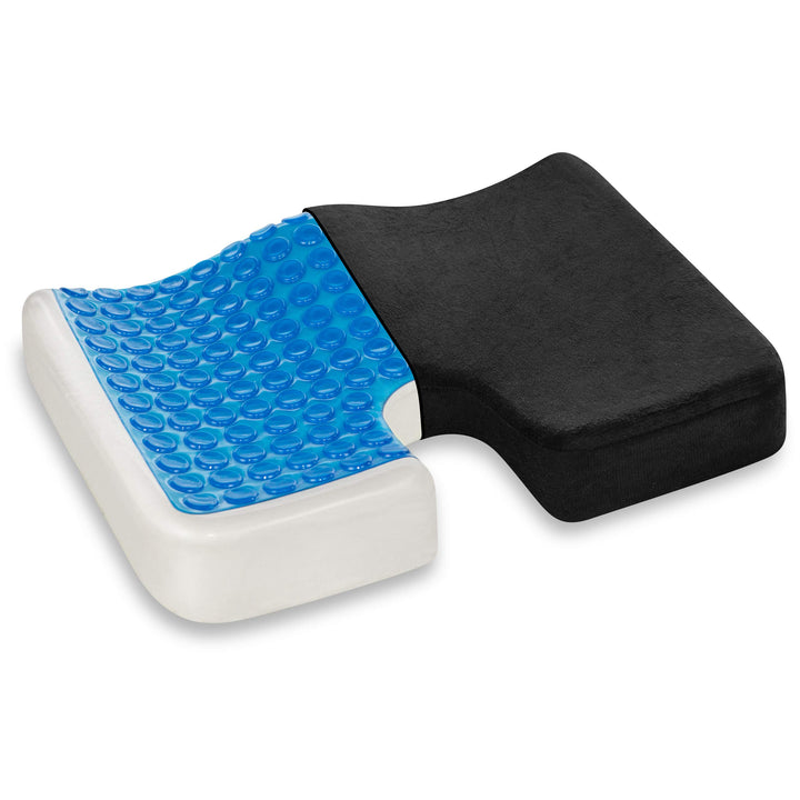 Vitabo ergonomisch geformtes Sitzkissen, Steissbein-Kissen mit extra Dicker Gel-Schicht (Schwarz), S