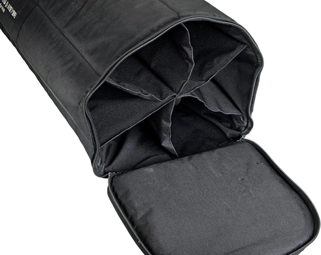 K&M 21427 Tragetasche Select Schwarz - Profi-Tasche für 6 Mikrofonstative mit Rollen - reissfest und