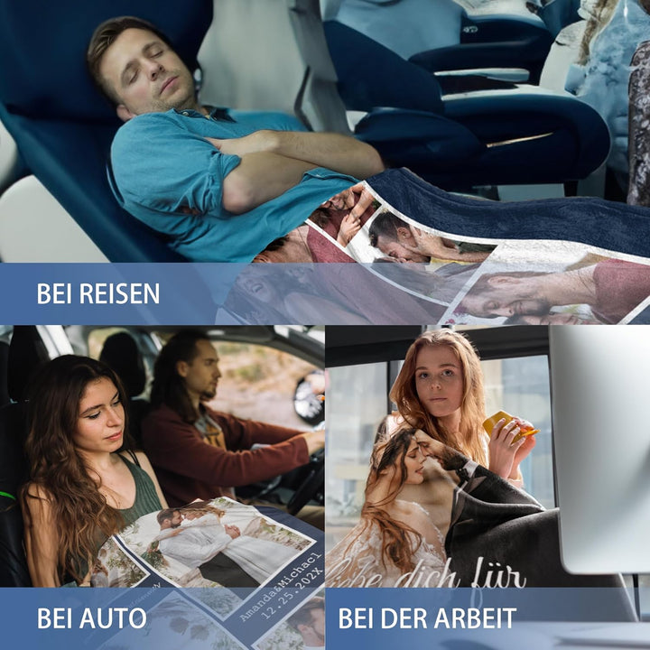 Easycosy personalisierte Decken für Paare Geschenke Benutzerdefinierte Bild werfen Decke Personalisi