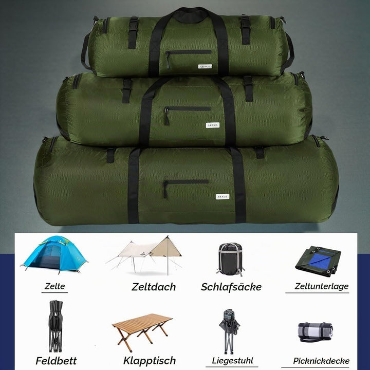 Arxus Sporttasche 90L 50L 30L Gross Reisetasche Faltbare Gepäck Tasche Damen Herren Weekender Schwim