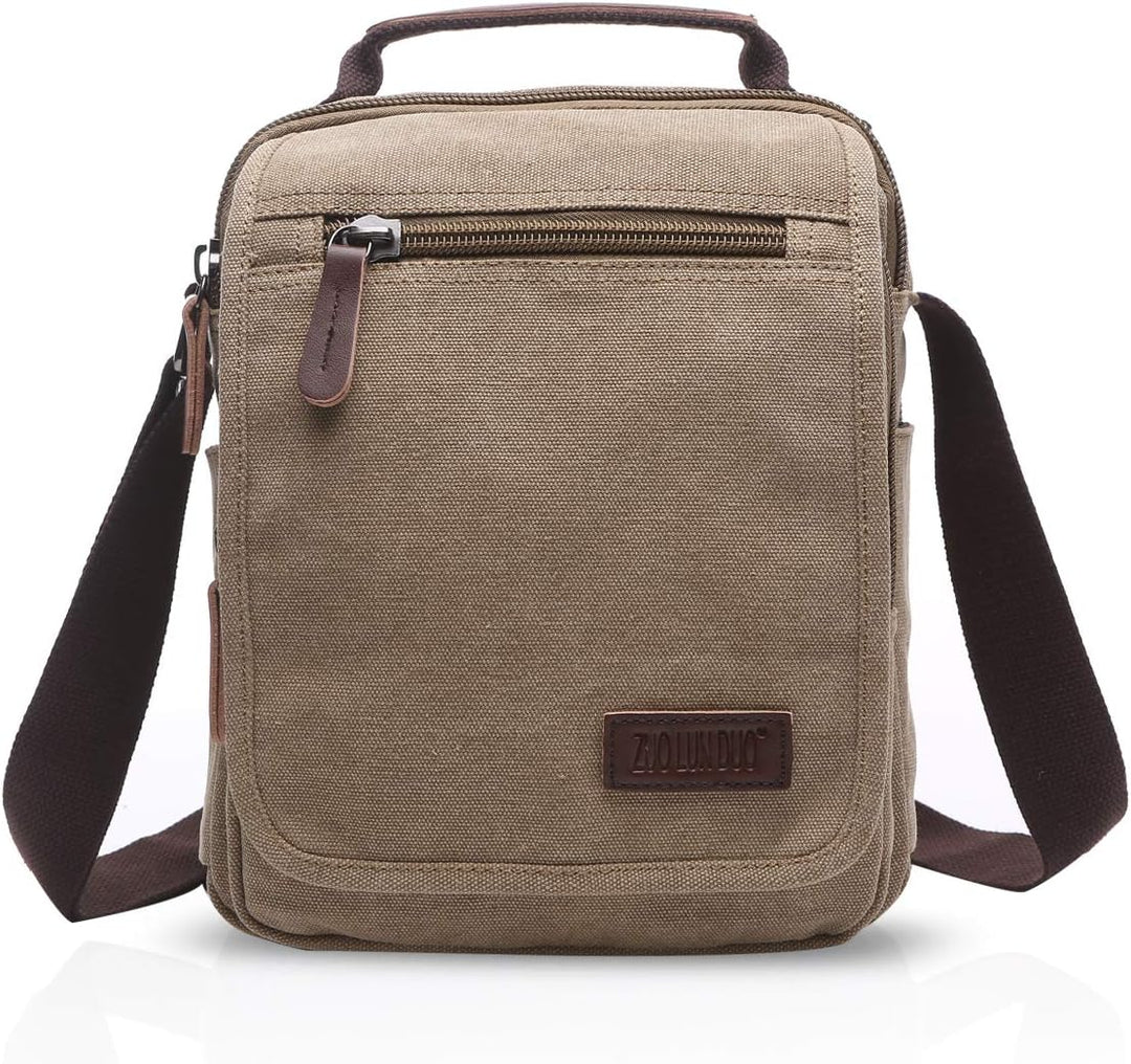 FANDARE Leinwand Umhängetasche Schultertasche Kuriertasche Canvas Messenger Bag für Herren Damen Kle