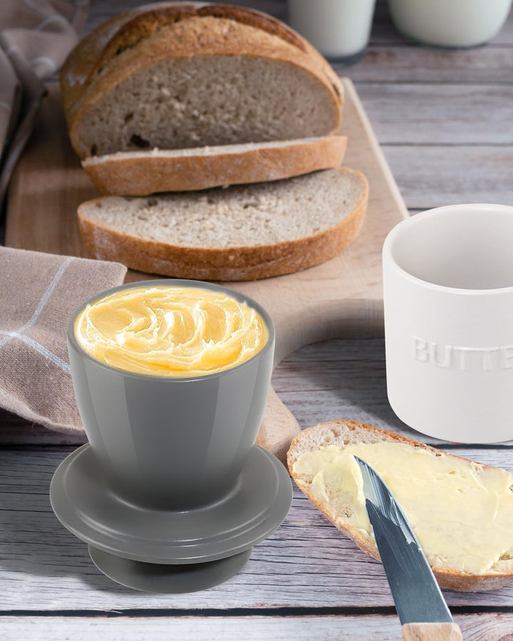 QIAMO Keramik Butterdose, Französische Butterdose mit Deckel, Butterglocke aus Porzellan, Butter Cro