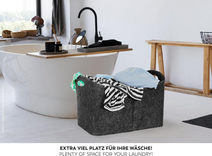 Rubberneck Kaminholztasche Gross XXL - Filz Aufbewahrungtasche für Kaminholz, Zeitungen - Masse 63 x