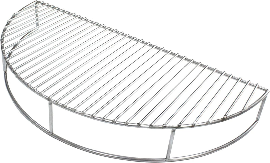 HeRo24 Edelstahl Warmhalterost halbrund Ø 52,3 cm – 2. Ebene für Kugelgrill 57–70 cm & universeller