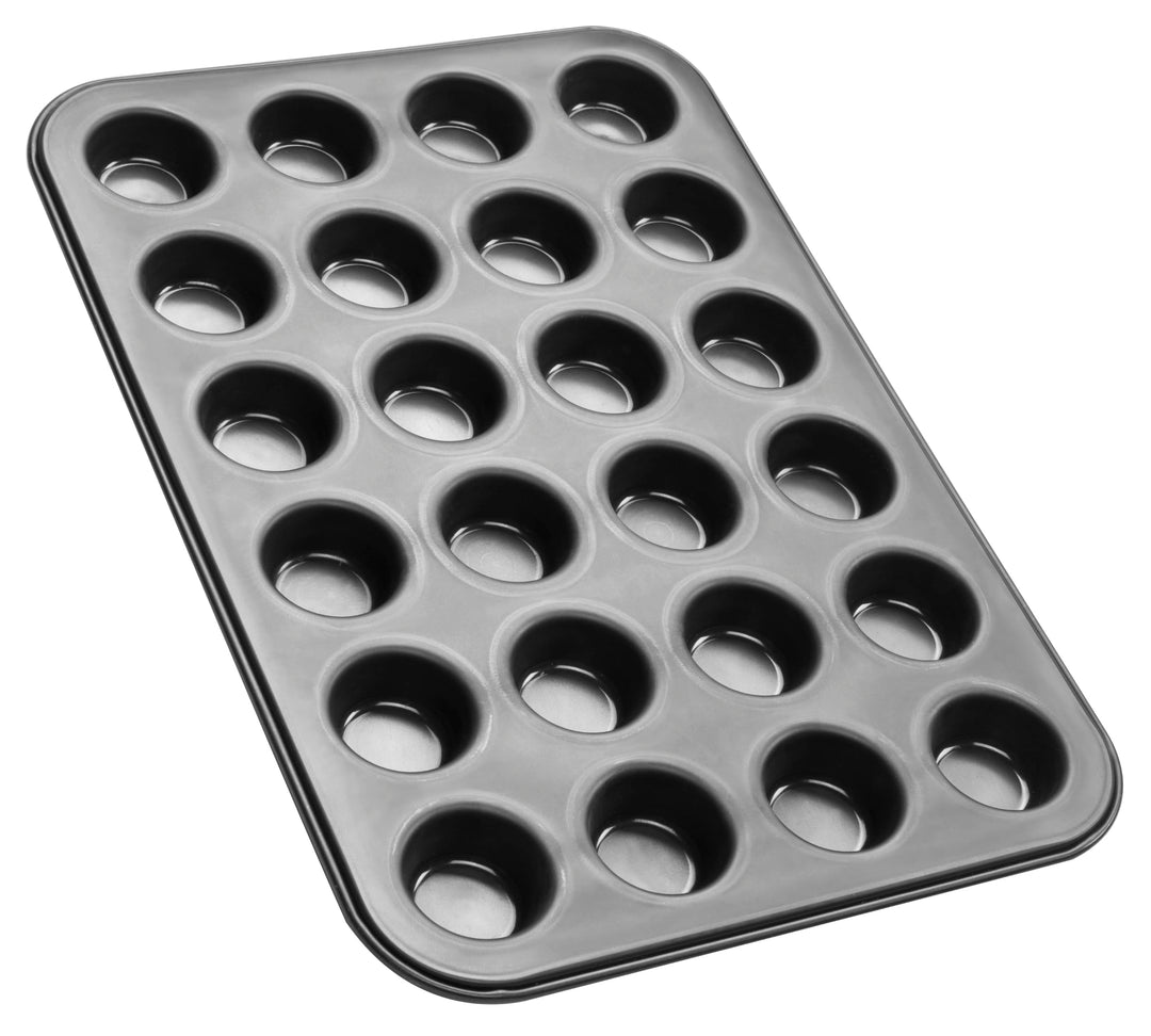 Zenker Black Metallic 24er Mini-Muffinform – Antihaftbeschichtet für perfekte Mini-Muffins & Cupcake